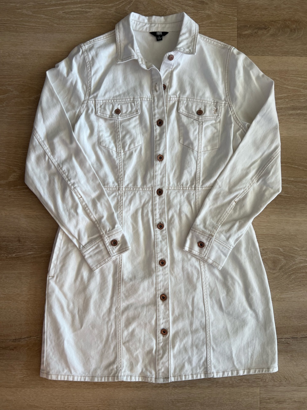 Frye Womens’s Denim White Button-Up Dress Size L